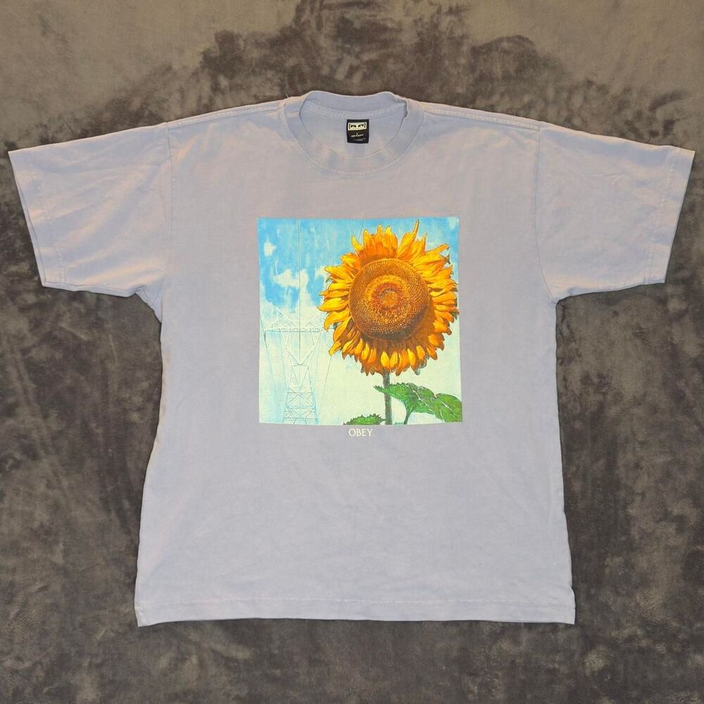 Obey Men's Blue and Purple T-shirt